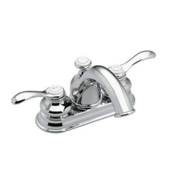 KOHLER Fairfax 4 in Centerset 2Handle WaterSaving Bathroom Faucet in Polished Chrome with Lever Handles