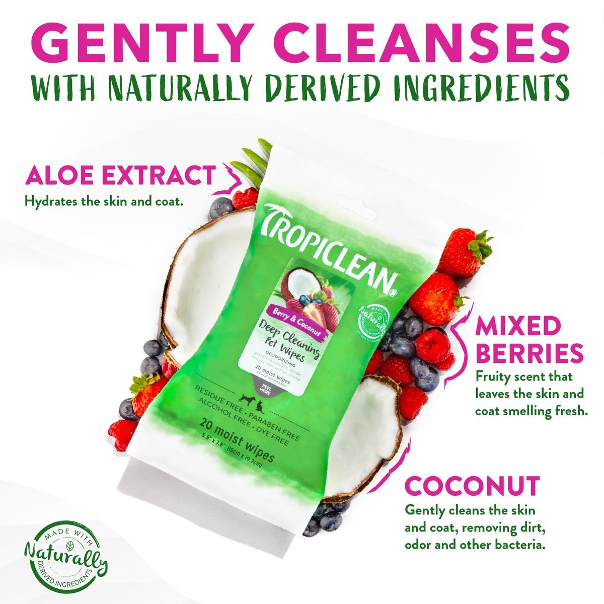 TropiClean Deep Cleaning Deodorizing Dogs Wipes