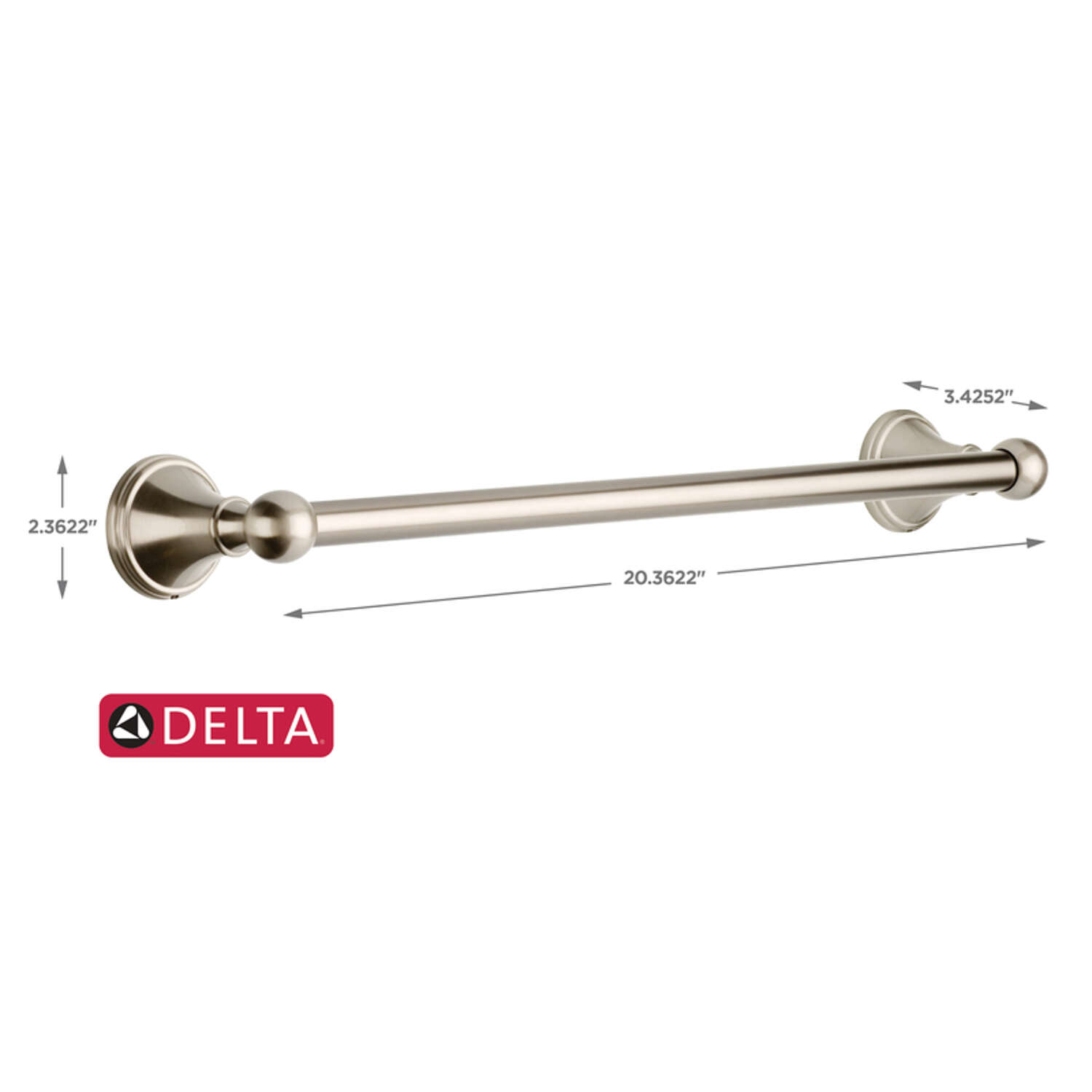 Delta Crestfield Satin Nickel Towel Bar 18 in. L Die Cast Zinc