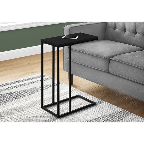 Accent Table， C-shaped， End， Side， Snack， Living Room， Bedroom， Metal， Laminate， Contemporary， Modern - 15.75