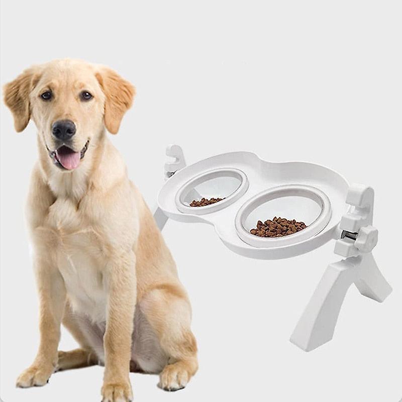 Adjustable nonslip elevated dog bowls