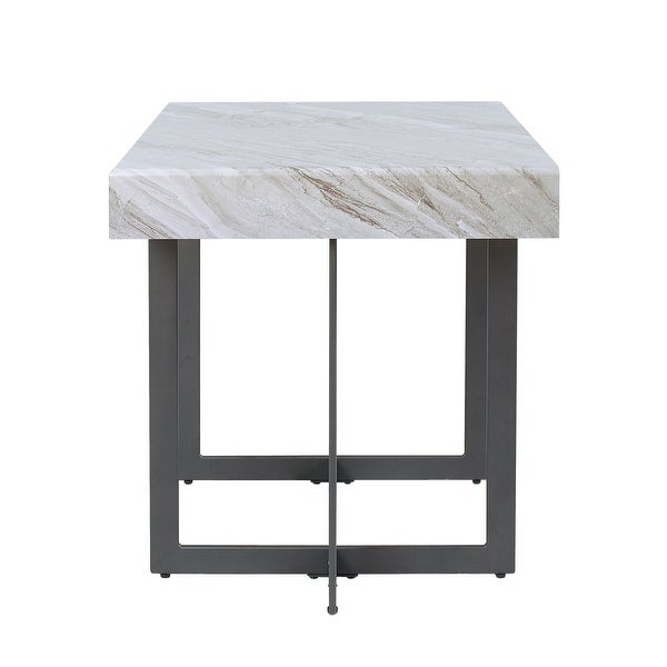 Granala Grey Faux Marble End Table with Drawer by Furniture of America