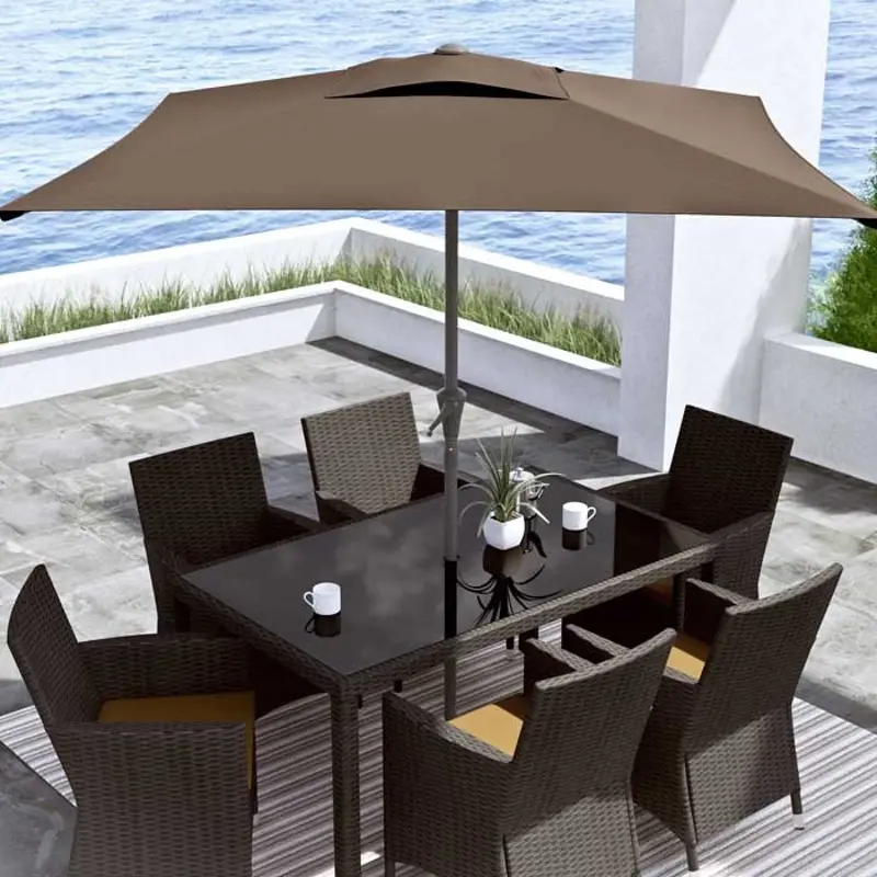 Sandy Brown Square Patio Umbrella