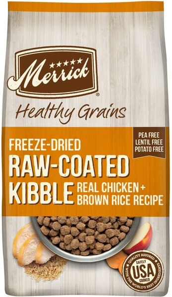 Merrick Healthy Grains Raw-Coated Kibble Real Chicken + Brown Rice Recipe Freeze-Dried Dry Dog Food