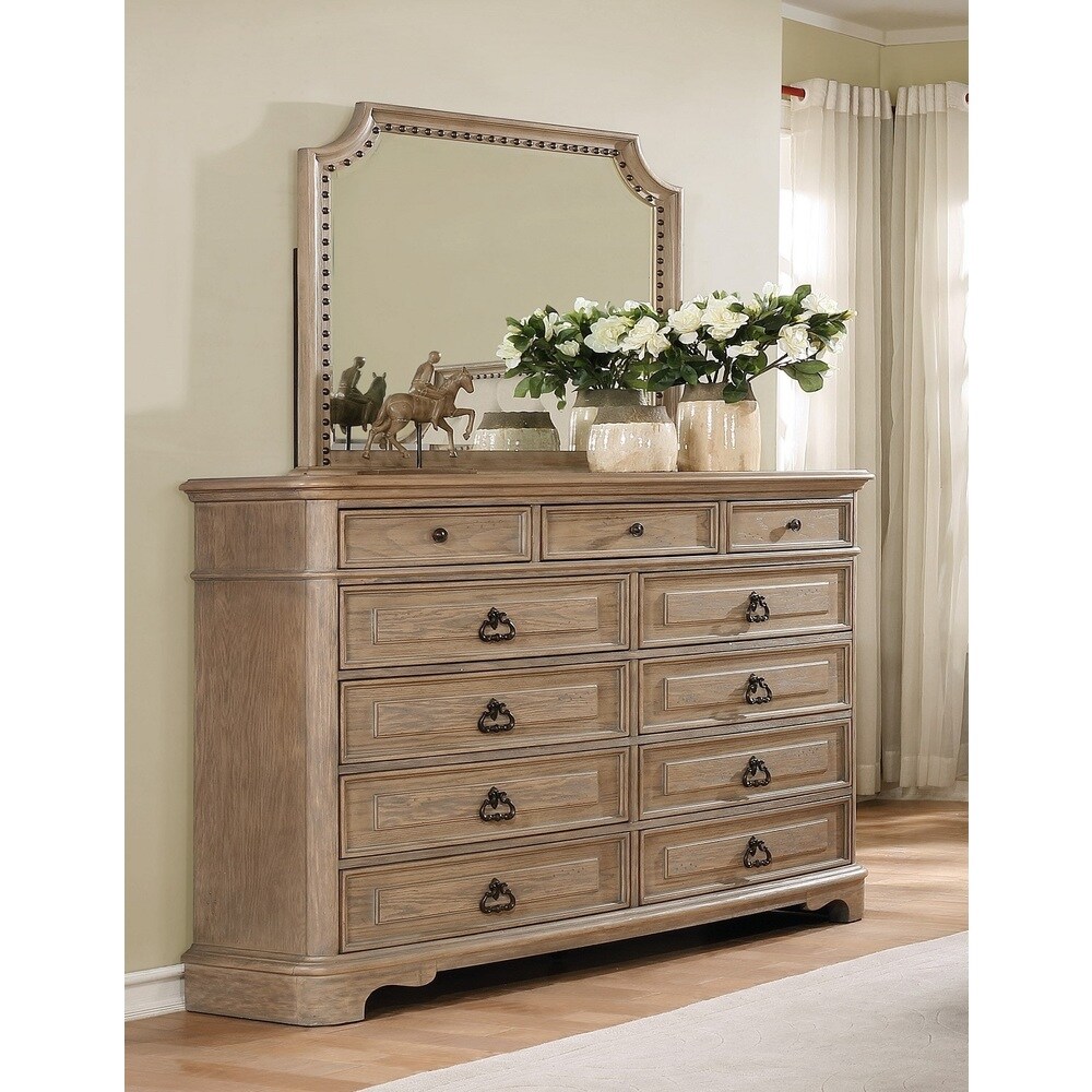 Roundhill Furniture Piraeus 296 6 piece Solid Wood Queen Bedroom Set