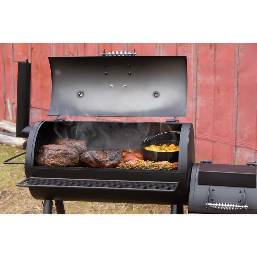 OKLAHOMA JOE'S Highland Offset Charcoal Smoker and Grill in Black with 900 sq. in. Cooking Space 15202031