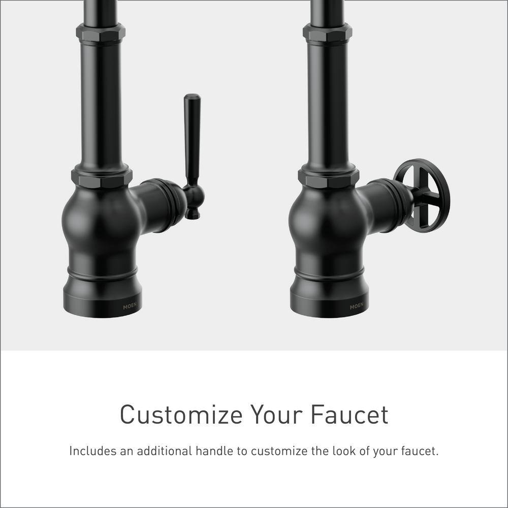 MOEN Paterson Single-Handle Pull-Down Sprayer Kitchen Faucet with Reflex and PowerBoost in Matte Black S72003BL