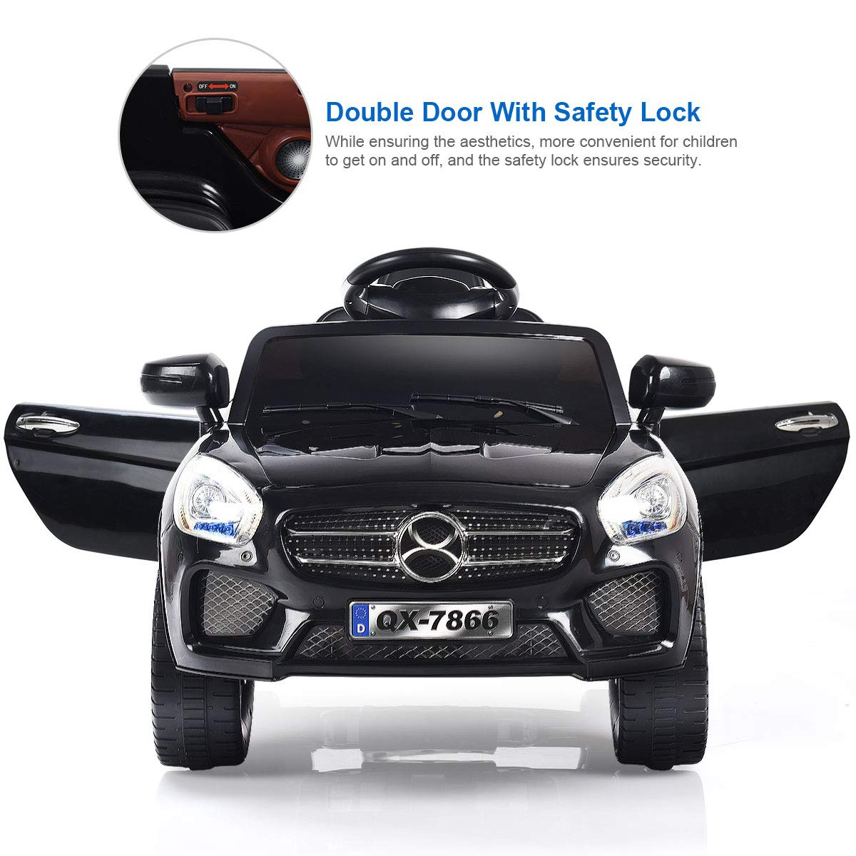 Kids Ride On Car, 6V RC Parental Remote Control & Foot Pedal Manual Modes