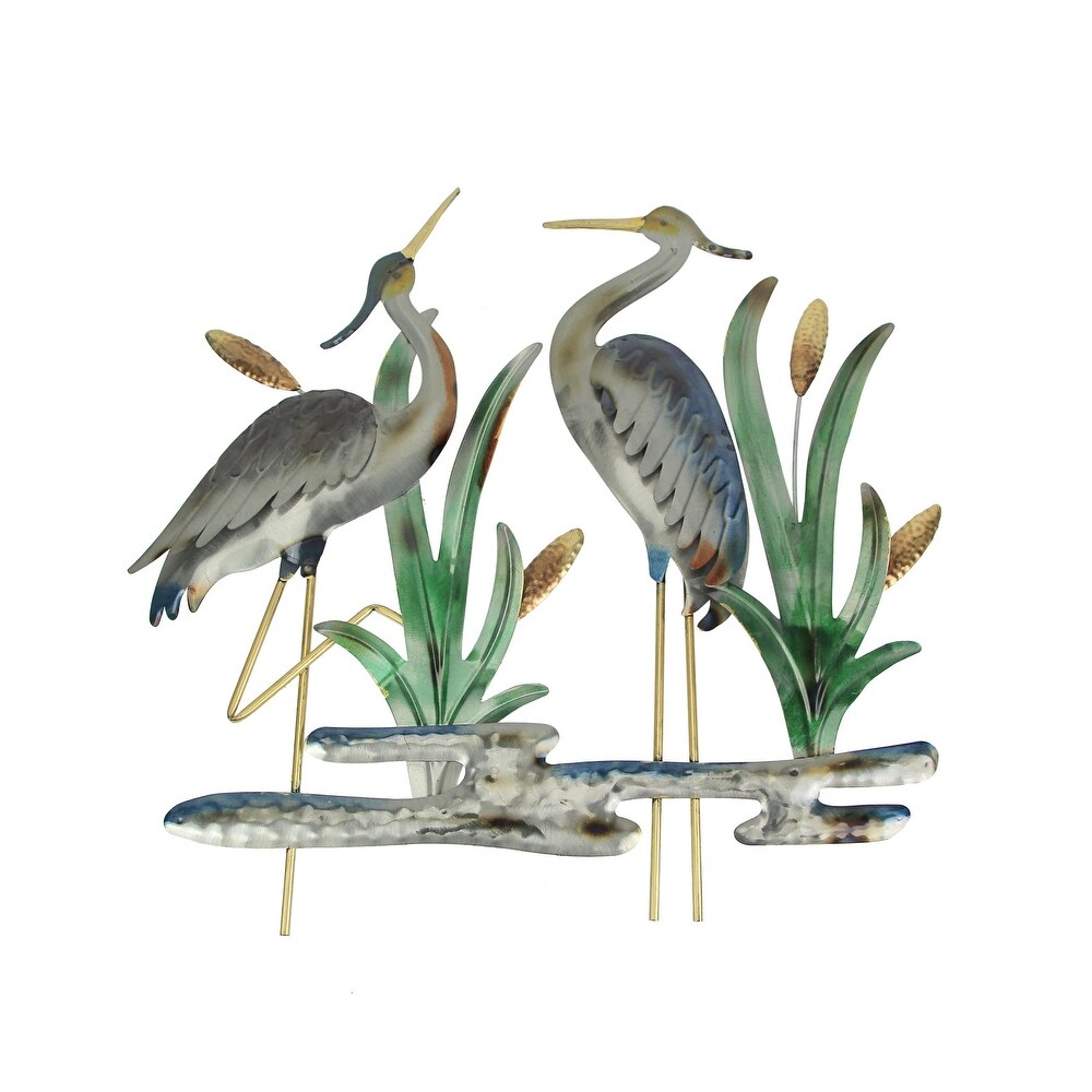 24 Inch Metal Heron Wall Art Hanging Home Indoor/ Outdoor Sculpture