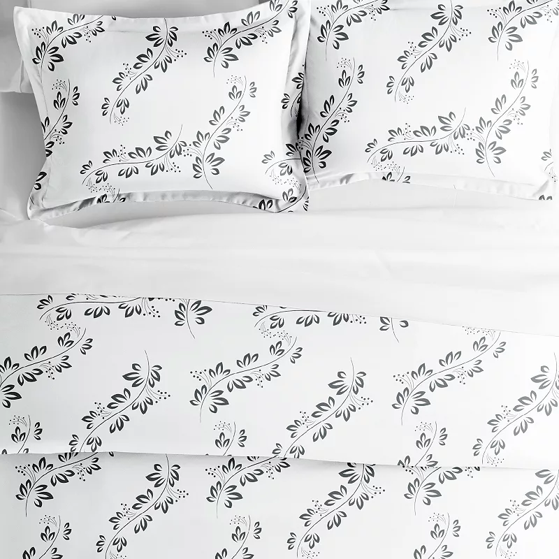 Urban Loft's Garden Farmhouse Patterns Duvet Cover Bed Set with Shams