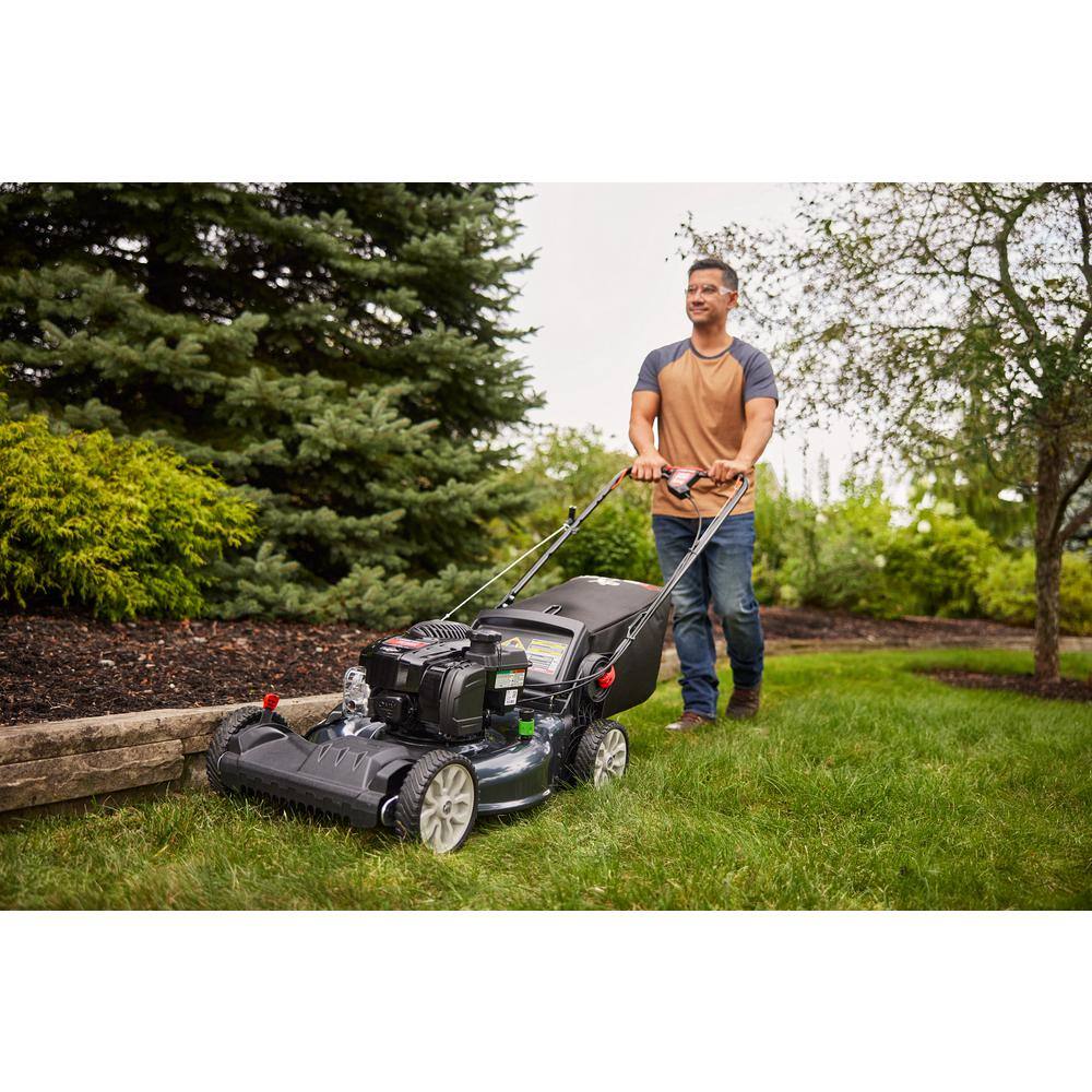 Troy-Bilt XP 21 in. 150 cc Vertical Storage Briggs and Stratton ReadyStart Series Gas Engine 3-in-1 FWD Self Propelled Lawn Mower TB220B XP Space Savr