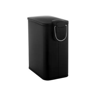 SIMPLIFY Slim Rectangular 5 Liter Pedal Trash Bin with Soft Close Lid in Black 10059-BLACK