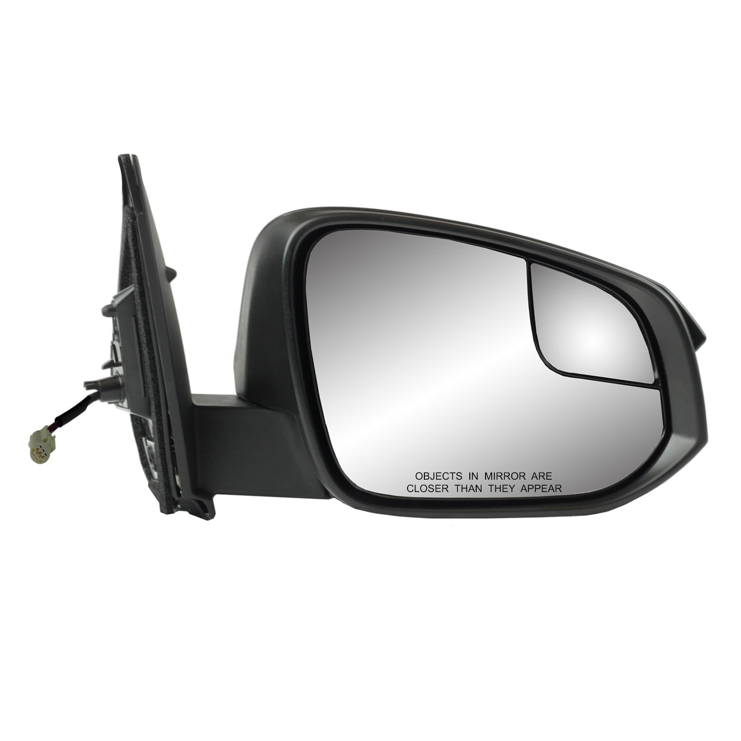 70197T - Fit System Passenger Side Mirror for 16-18 Toyota RAV4， US built， textured black， spot Mirror， foldaway， does not apply to Hybrid Models， Power