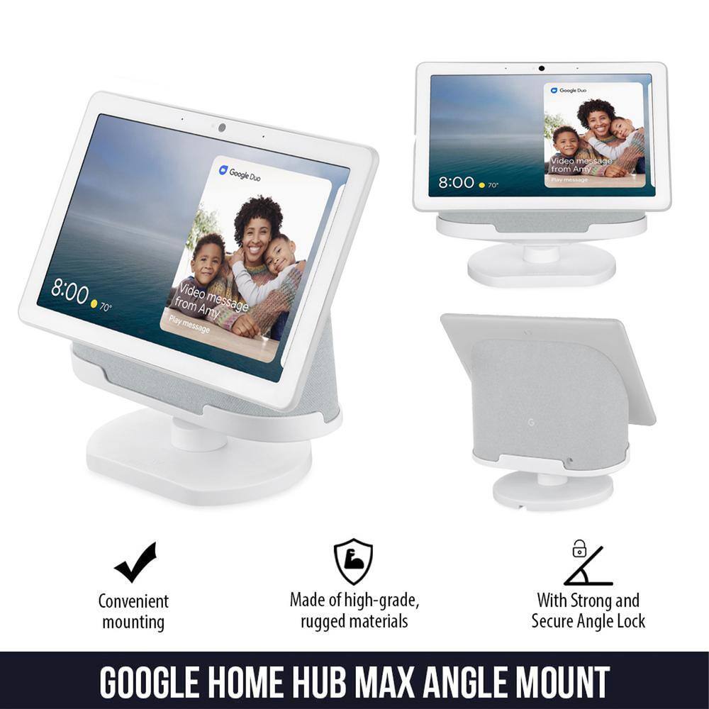 Wasserstein Official Made for Google Adjustable Stand Compatible with Google Nest Hub Max in Chalk GoogleHubMaxStaWhtUSA