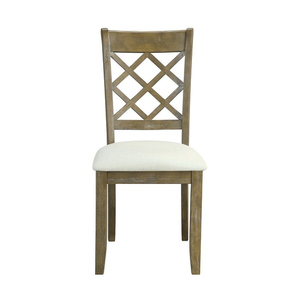 ACME Karsen Side Chair in Beige Linen and Rustic Oak Finish