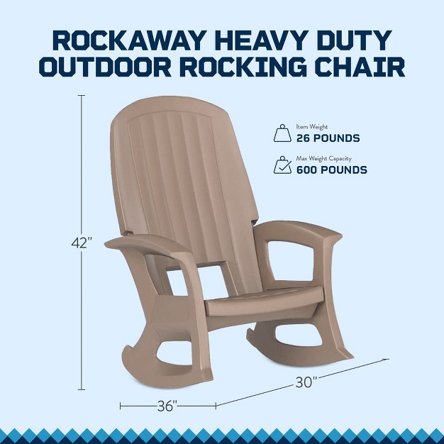 Semco Plastics Semtpe Extra Large Recycled Plastic Resin Durable Outdoor Patio Rocking Chair