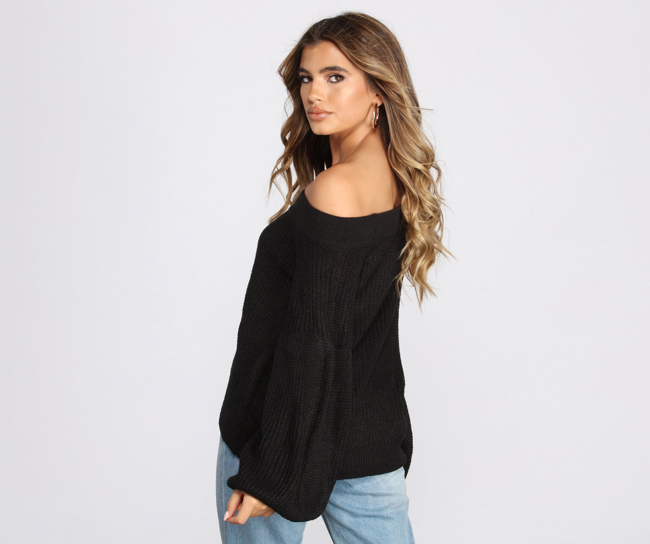 Perfect Puff Sleeve Off The Shoulder Sweater