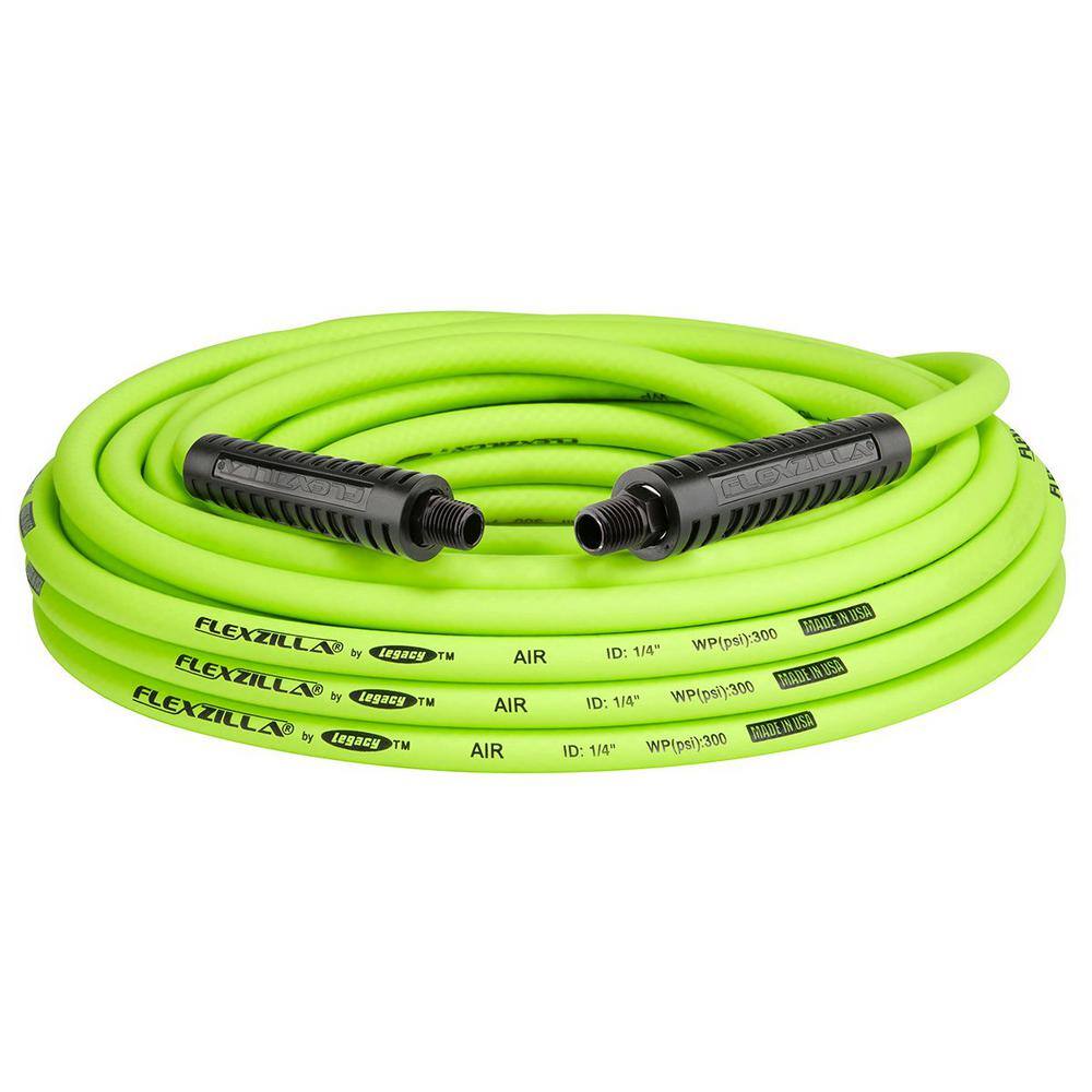 Flexzilla 14 in. x 50 ft. Air Hose with 14 in. MNPT Fittings HFZ1450YW2