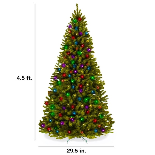 PreLit Artificial Spruce Christmas Tree w/ Multicolored LED Lights