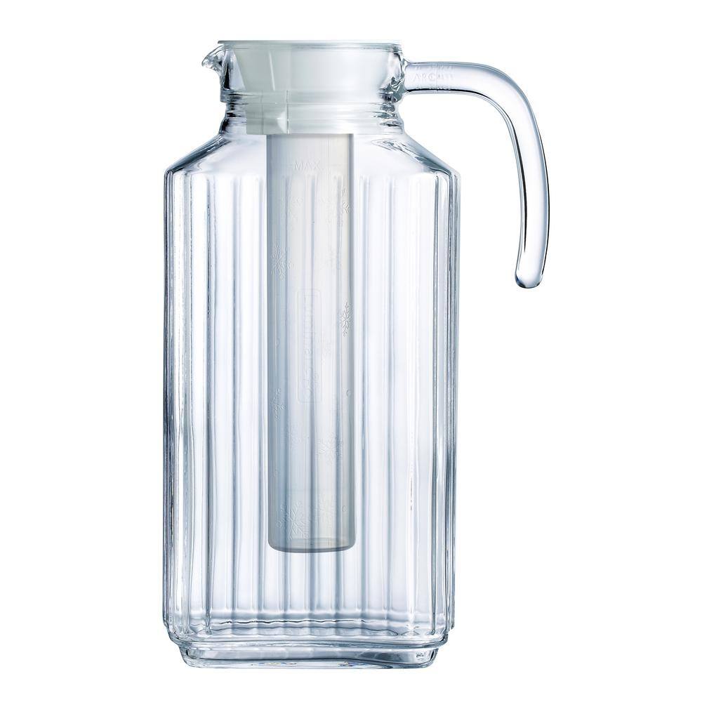 Luminarc Quadro Jug 57.5 oz. with Infuser And White Lid (Set of 1) P0987