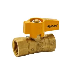 ProLine Series 12 in. Brass FPT 2-Piece Gas Valve 110-223HN