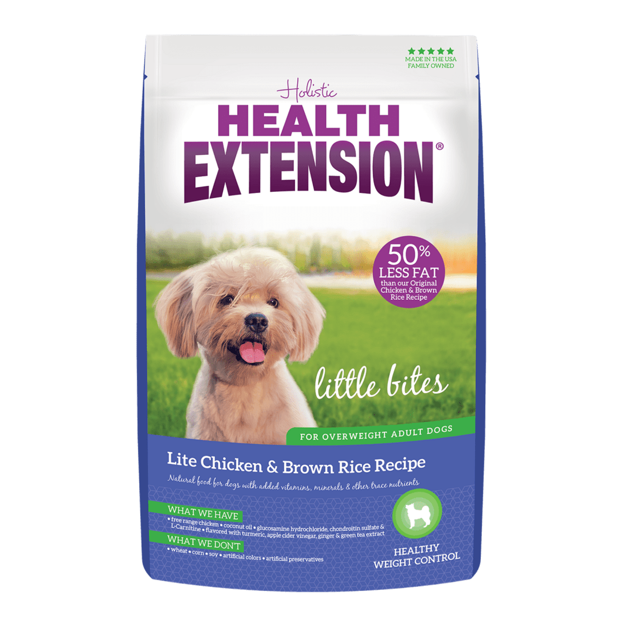 Health Extension Little Bites Lite Chicken and Brown Rice Dry Dog Food， 1 Lb. Bag