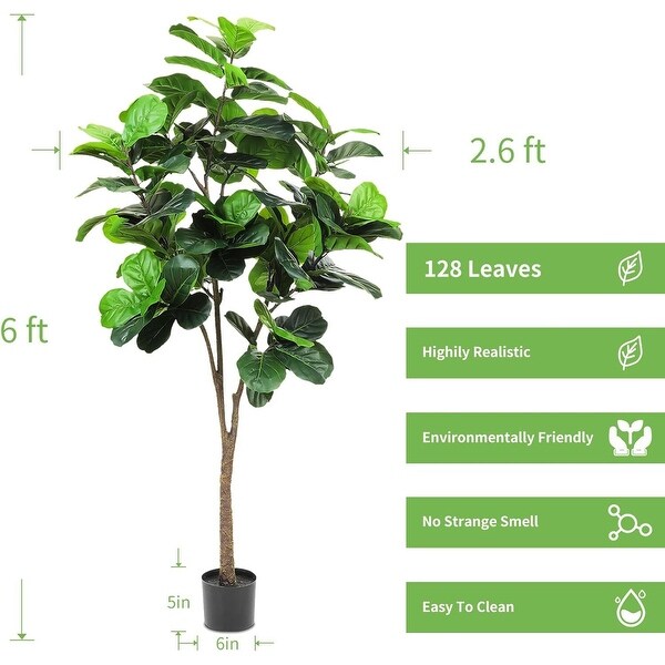 Faux Fiddle Leaf Fig Tree 6 Foot