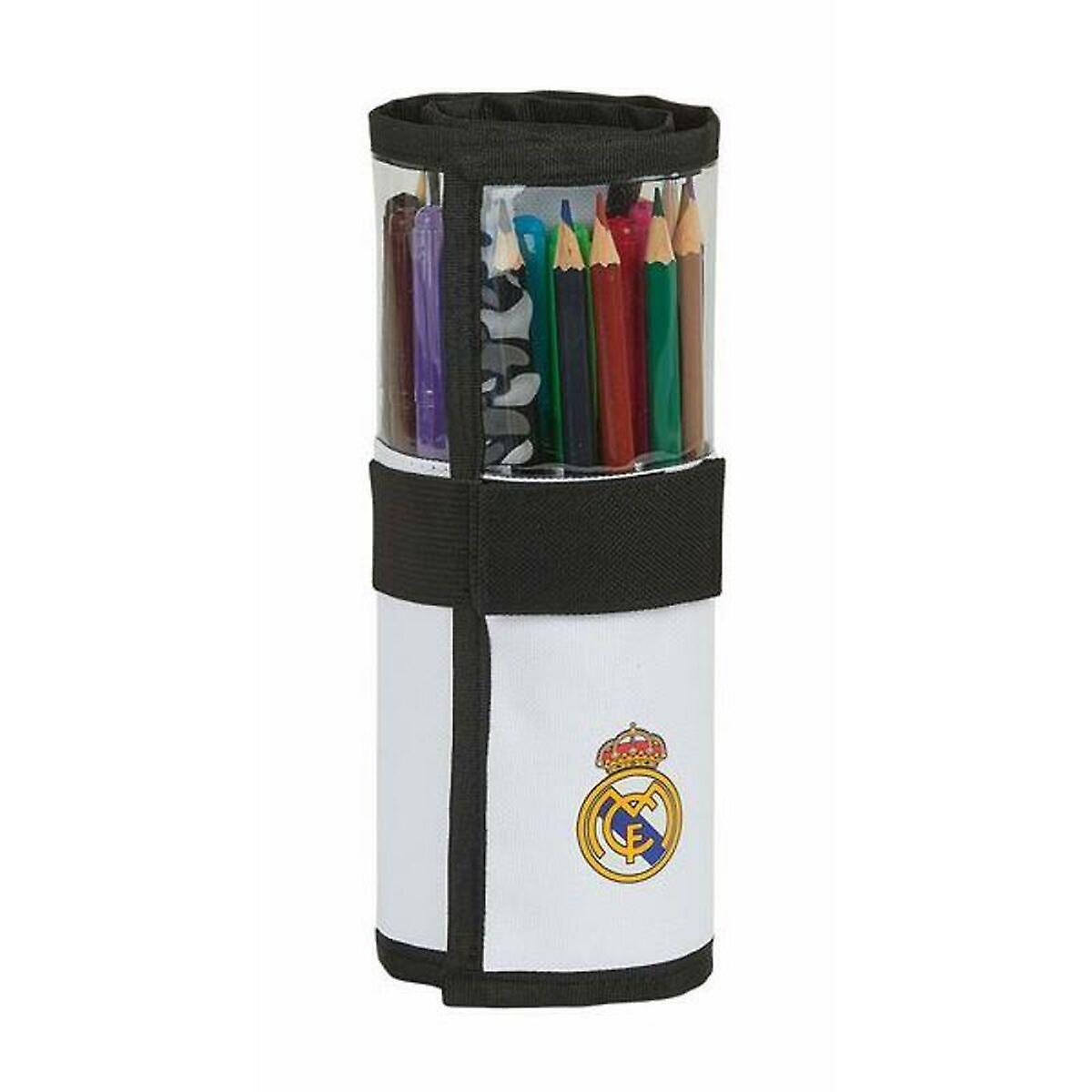 Pencil case real madrid c.f. 20/21 roll-up white black (27 pieces)