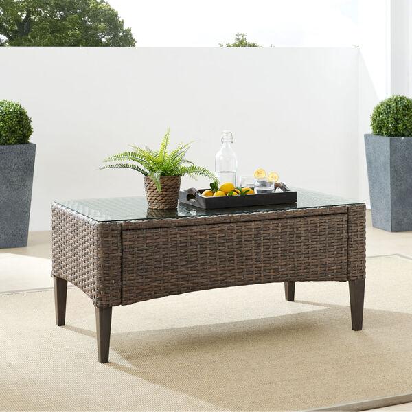 Rockport Brown Outdoor Wicker Coffee Table