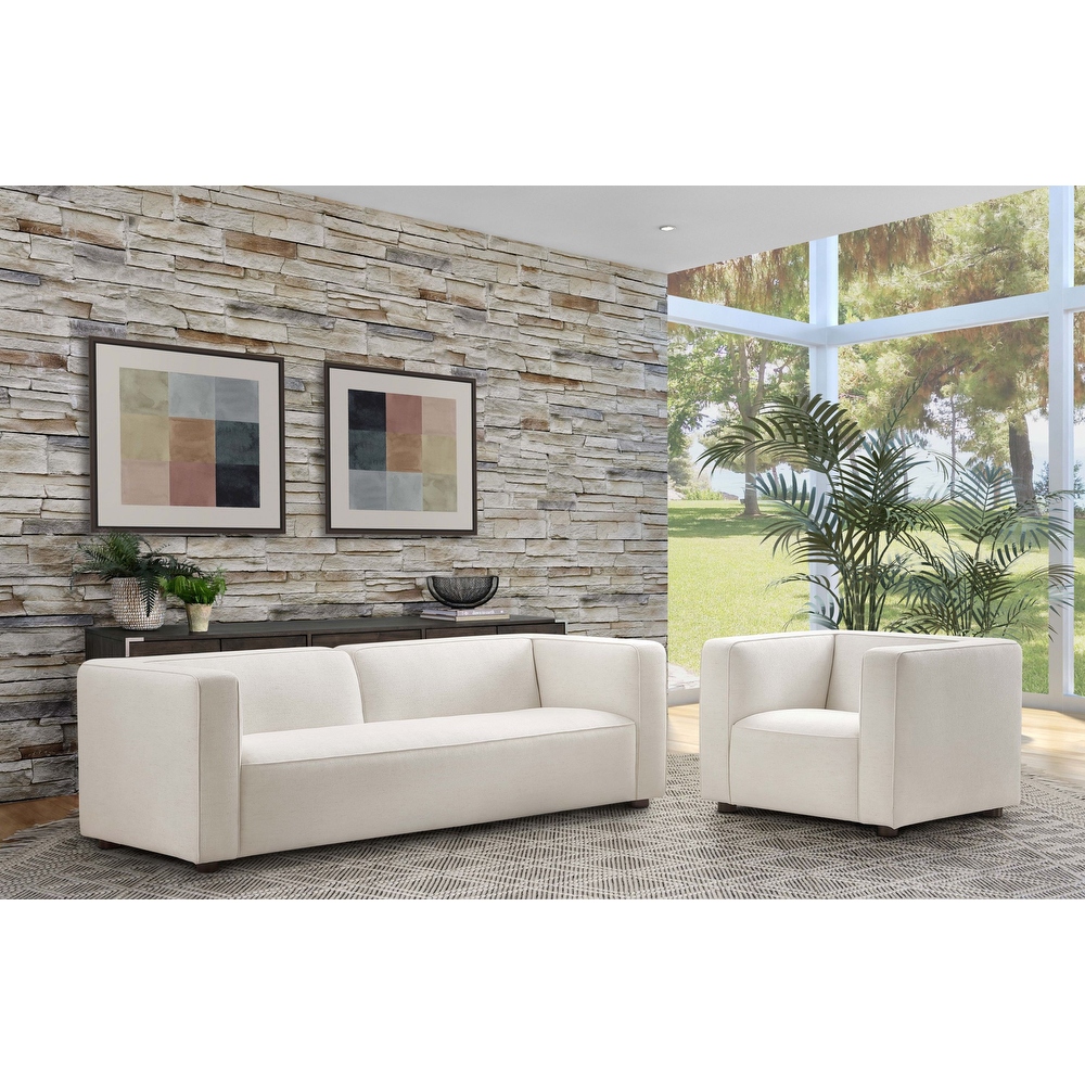 Abbyson Otto 2 Piece Stain Resistant Fabric Sofa and Chair Set