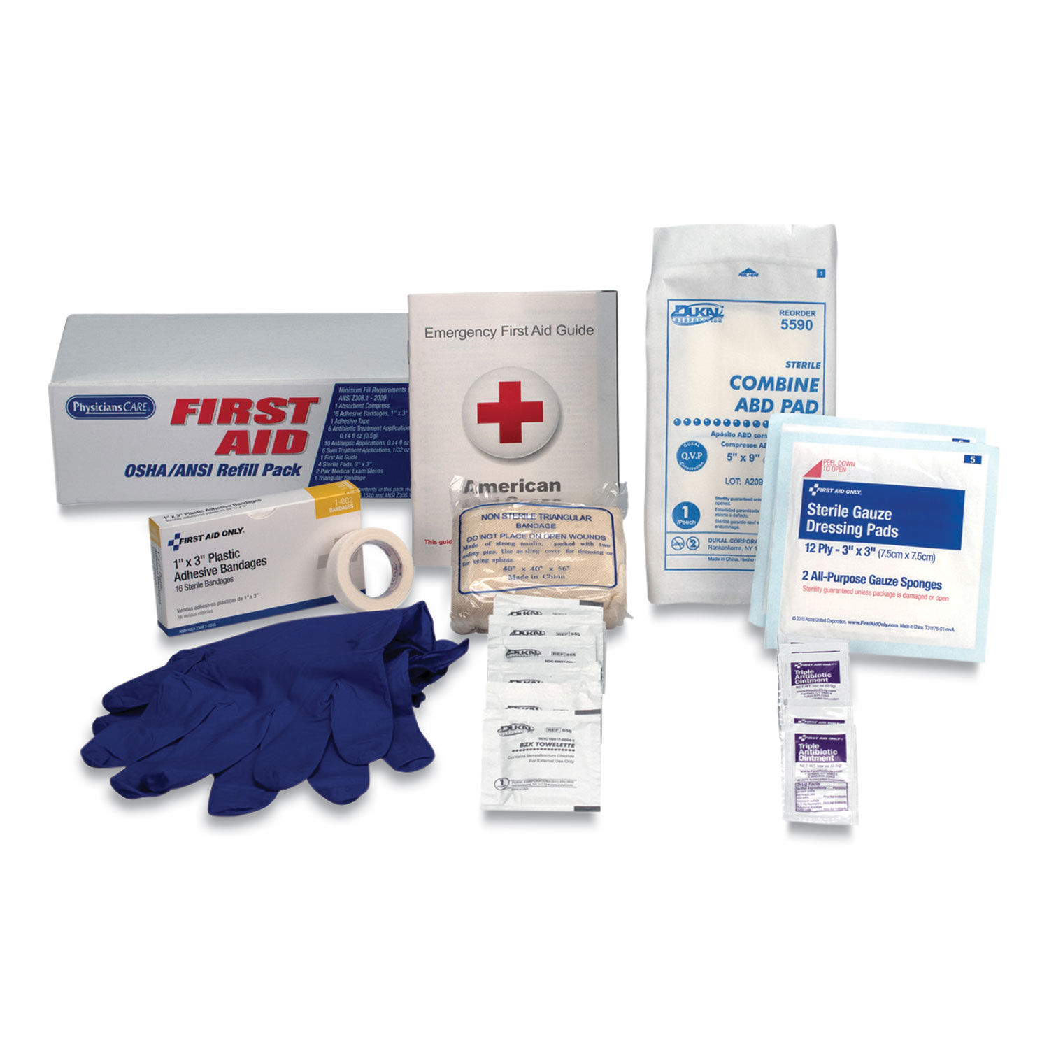 OSHA First Aid Refill Kit by PhysiciansCareandreg; by First Aid Onlyandreg; FAO90103