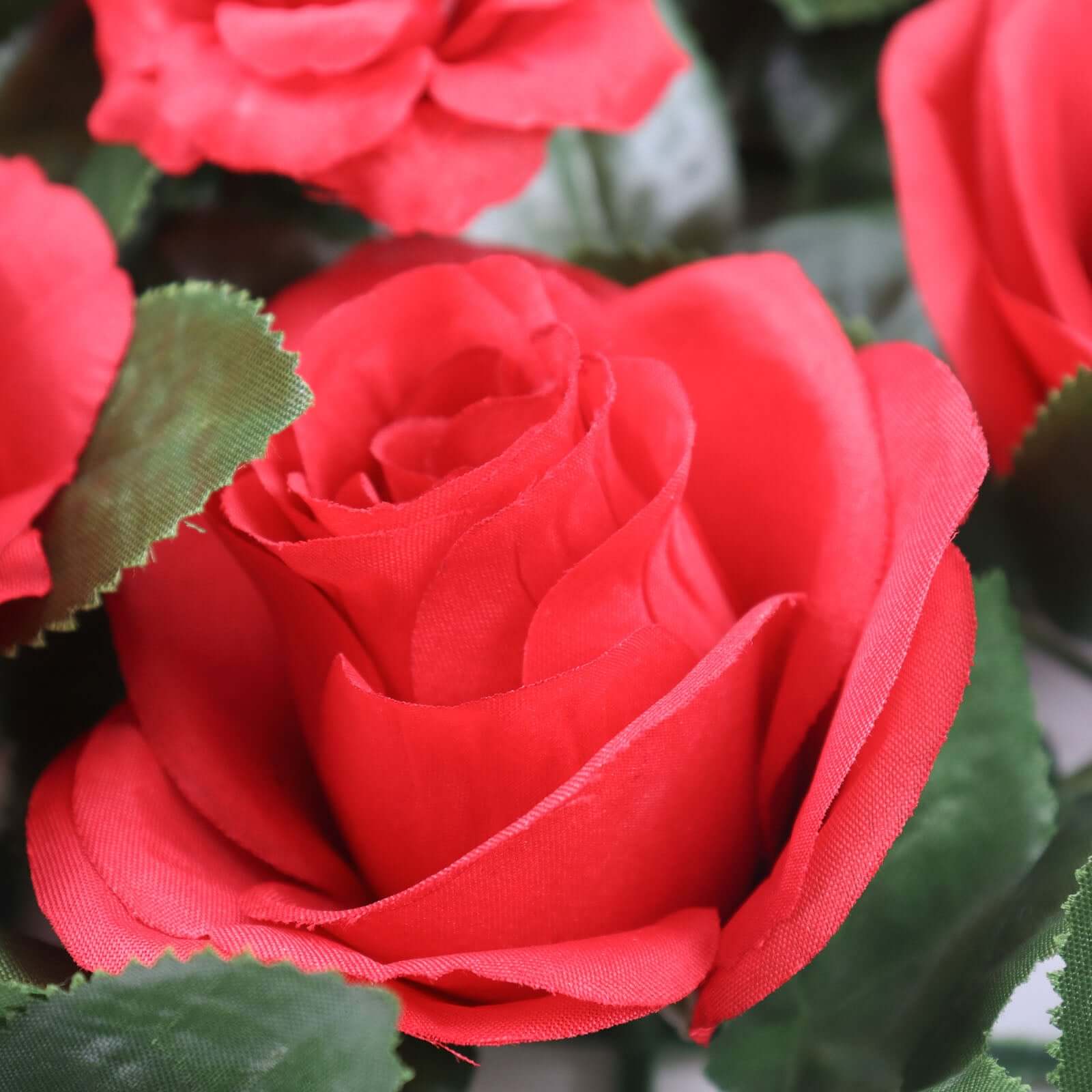 Easy-Install Red Silk Rose Flower Mat Wall Panel Backdrop 3 Sq ft.