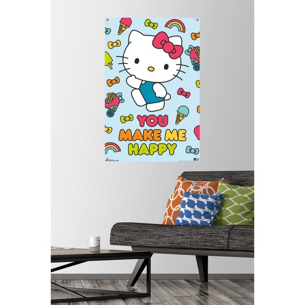 Trends International Hello Kitty Happy Unframed Wall Poster Prints