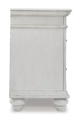 Ashley Three Drawer Nightstand in Distressed Whitewash Finish