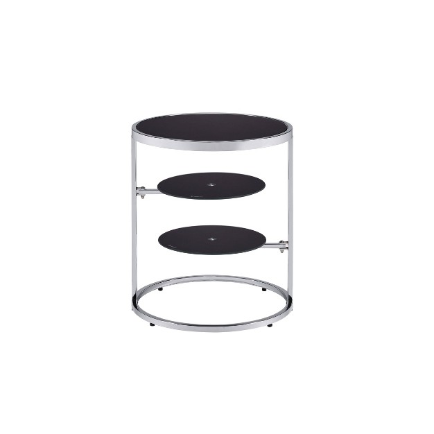 Lynch Side Table Black chrome Acme Furniture