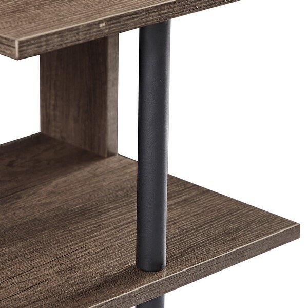 3-Tier Side Table Tall End Table with Storage Rack