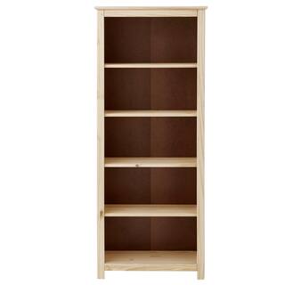 StyleWell 4-Shelf Unfinished Natural Pine Wood Standard Bookcase (58 in. H) 29256