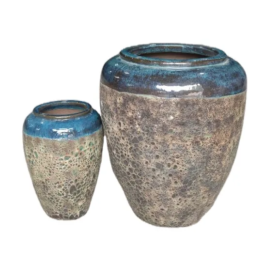 Glazed planters   Large Atlantis pottery  Outdoor garden ceramic pot   Vietnam Cheap Flower pots Plant Garden Pots