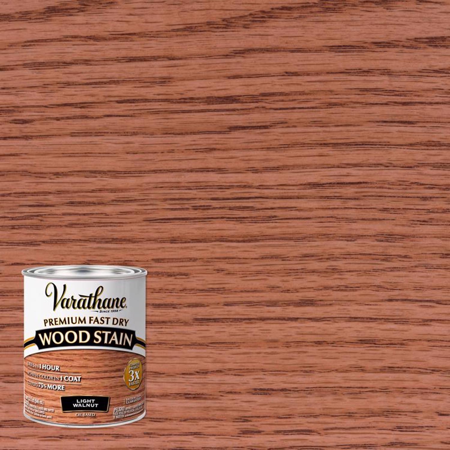 Varathane Premium Light Walnut Oil-Based Fast Dry Wood Stain 1 qt