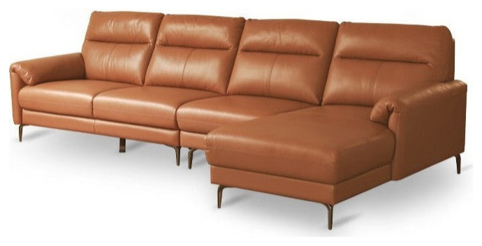 leather Sofa Italian light luxury Style   Midcentury   Sectional Sofas   by GVAwood  Houzz