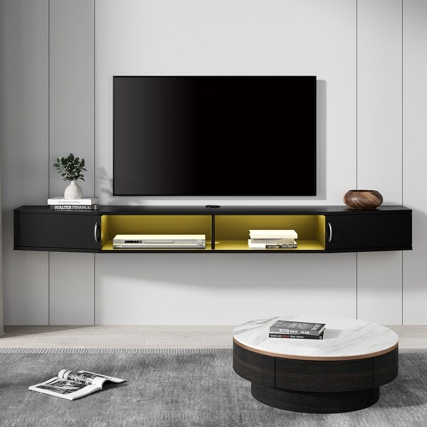 Fitueyes 70'' Floating TV Stand Wall Mounted TV Shelf Media Console