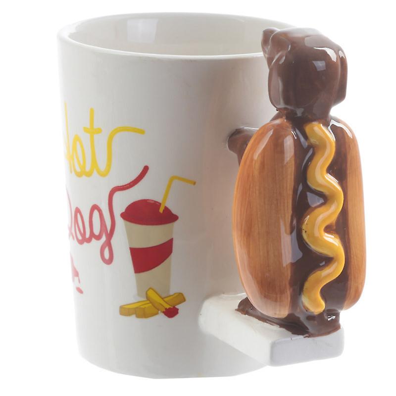 Puppy Hot Dog Shape Ceramic Coffee Mug Tea Cup Novelty Gift