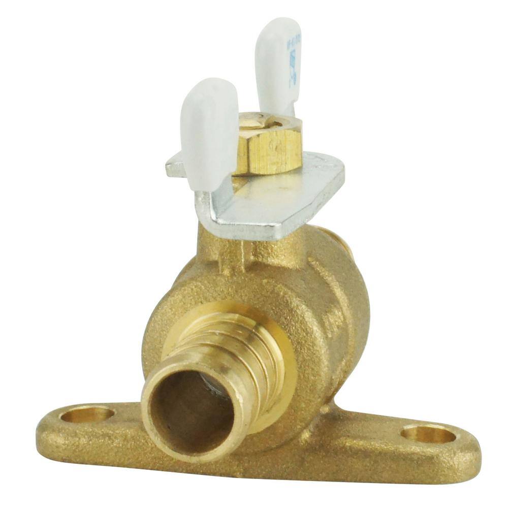 Apollo 12 in. Brass PEX-B Barb Ball Valve with Tee Handle and Mounting Pad APXV12T