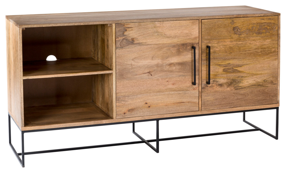 60 Inch Entertainment Unit Natural Scandinavian   Industrial   Entertainment Centers And Tv Stands   by Sideboards and Things  Houzz