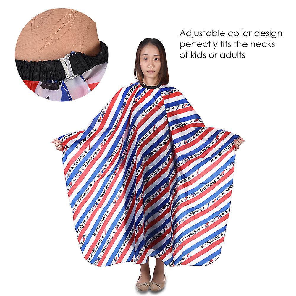 Salon Barber Hairdressing Hairdresser Hair Cutting Collar Gown Cape Cloth Red and White Stripes