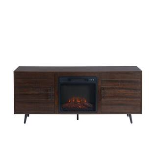 EDYO LIVING 60 in. Rustic Farmhouse Electric Fireplace TV Stand in Espresso WMTVS017EXPF018