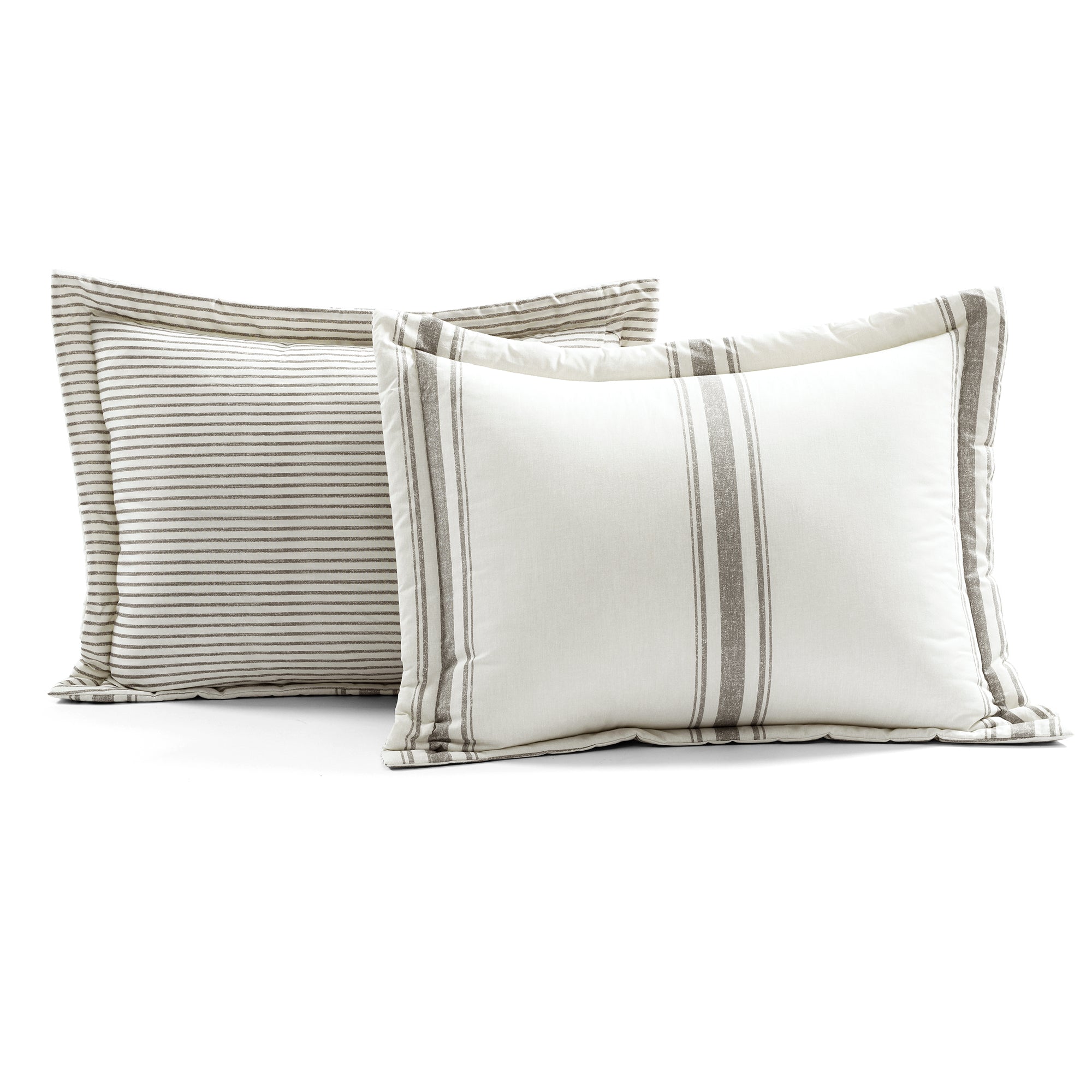 Farmhouse Stripe Cotton Reversible Comforter Set