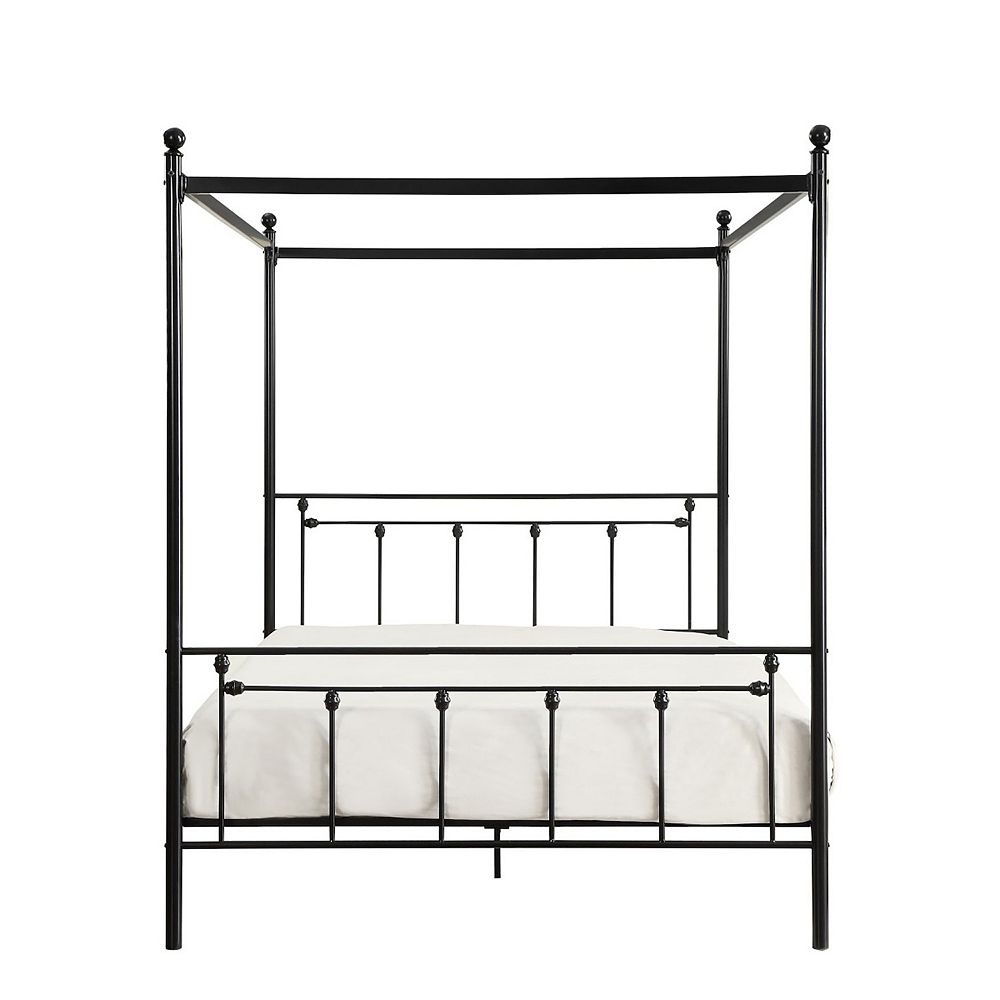 Lexicon Canopy Metal Platform Bed， Queen - Black - 61 X83 X77