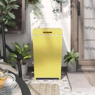 Furniture of America Limewood 120 Gal. Yellow and White Outdoor Trash Can (Set of 2) IDF-OA1863YW-2P