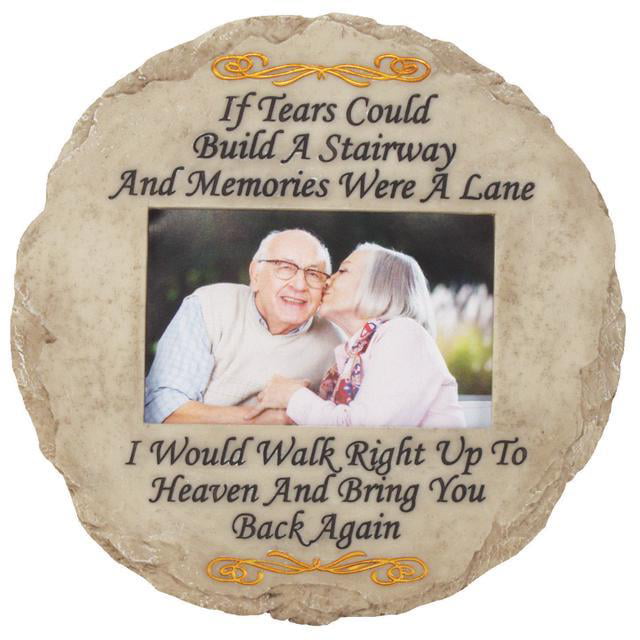 Spoontiques - Garden Décor - If Tears Could Build A Stairway with Picture Memorial Stepping Stone - Decorative Stone for Garden